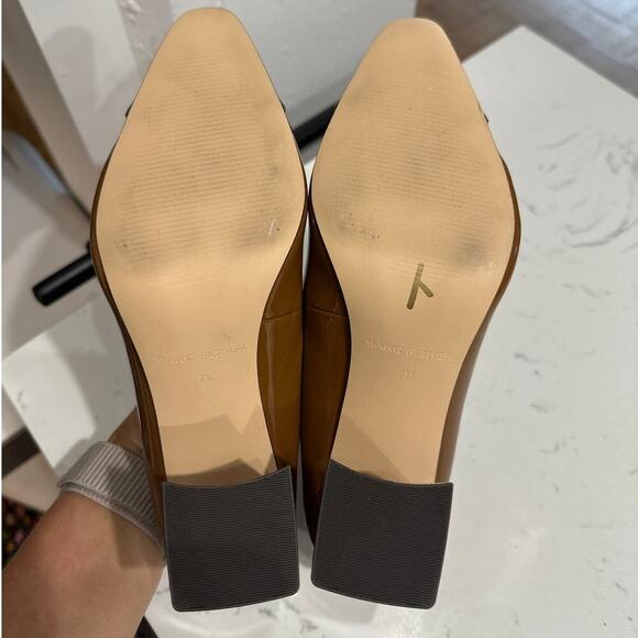 Marc Fisher Keri Patent Leather Block Heel Pumps, Brown/Black, NWOT, Size 7 - Picture 5 of 6